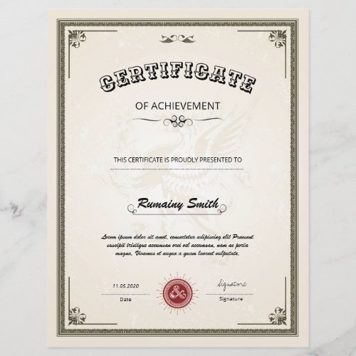 Printable Certificate Template