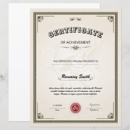 Printable Certificate Template | Zazzle