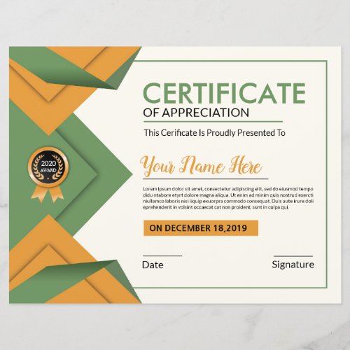 Printable Certificate Template