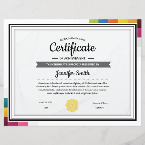 Printable Certificate Template