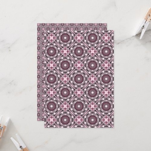 Printable Cherry Blossom Geo Tile Scrapbook Paper Invitation