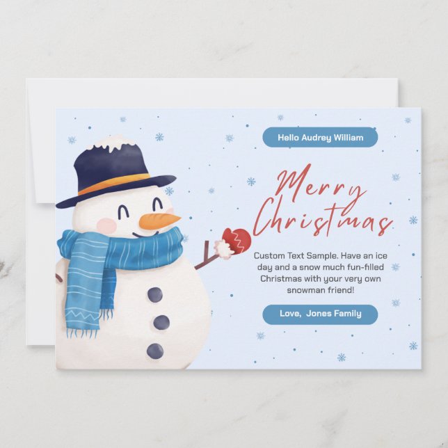 Printable Christmas Card Christmas Card Online (Front)