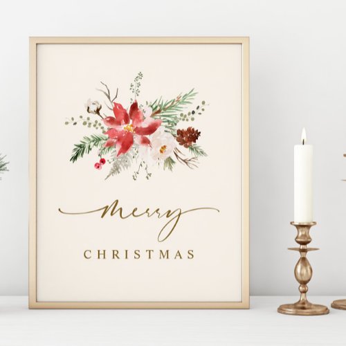 Printable Christmas Wall Art Elegant Boho Greenery