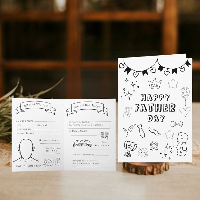 Printable Coloring Happy Father's Day Card (Create unforgettable memories with our DIY Father's Day Coloring Card)