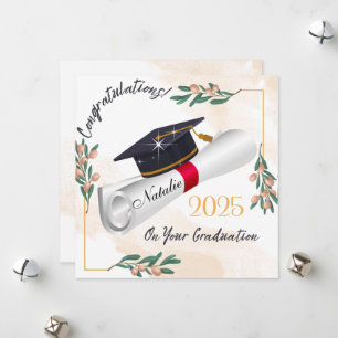 printable congrats grad card, Personalised Graduat Holiday Card