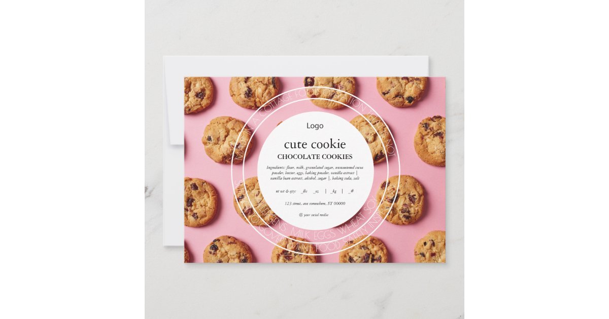 Printable Cottage Food Label Template Zazzle