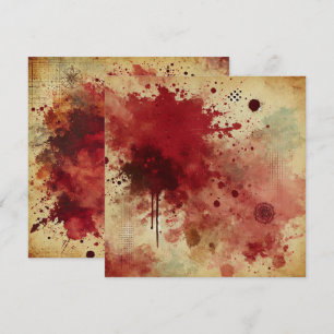 Printable Cranberry Juice Distressed Ink Scrapbook Invitation