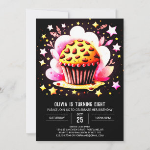 Printable Custom Cupcake Muffin Girl Birthday Invitation
