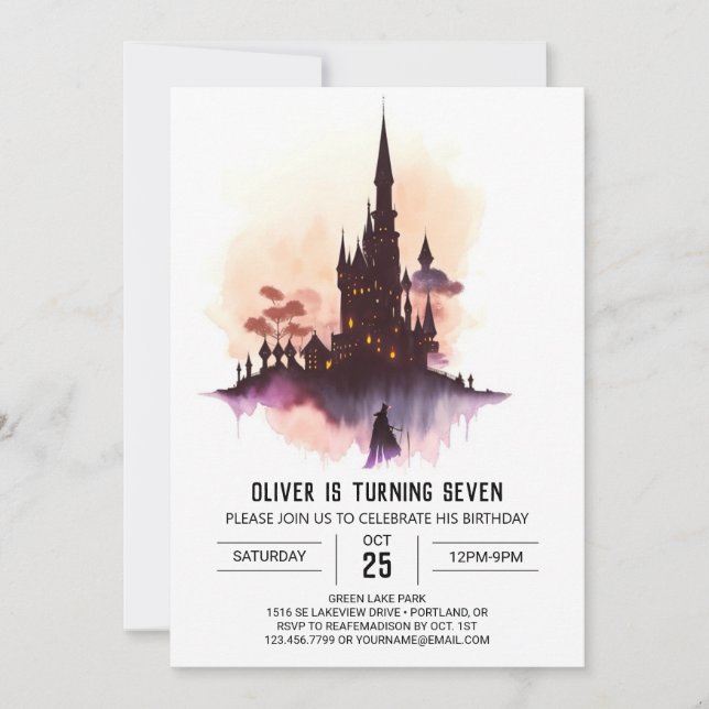 Printable Custom Wizard Birthday Invitation (Front)