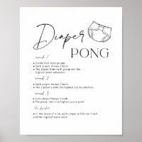Printable Diaper Pong Baby Shower Game