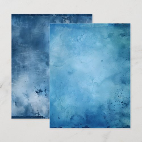 Printable Distressed Ink Blue Scrapbook Paper Invitation