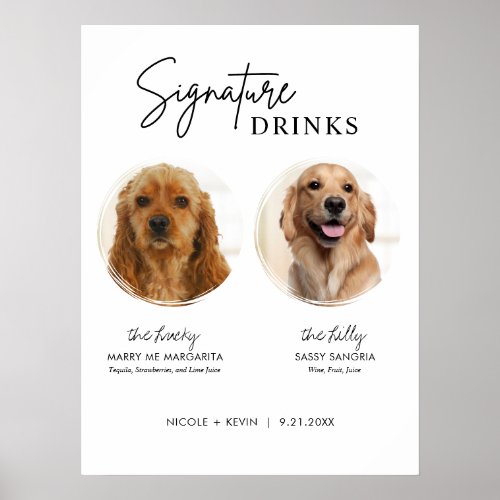 Printable Dog Signature Drinks Wedding Bar Sign