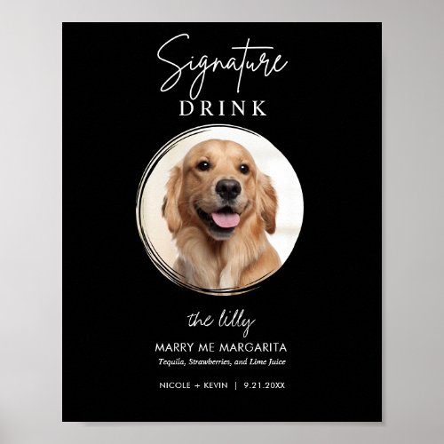 Printable Dog Wedding Signature Drinks Bar Sign
