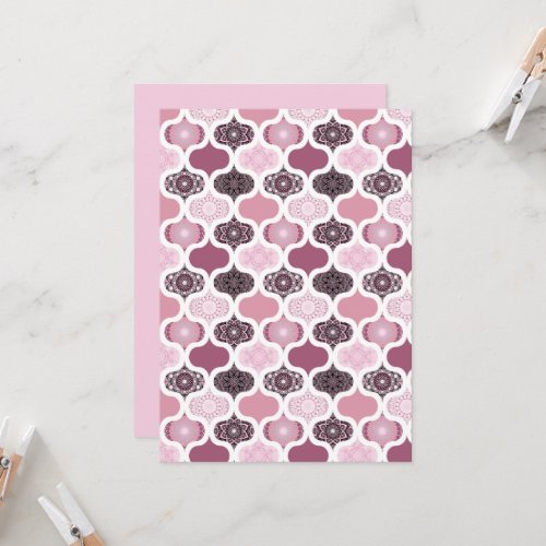 Printable Dusky Rose Dot Mandalas Scrapbook Paper Invitation