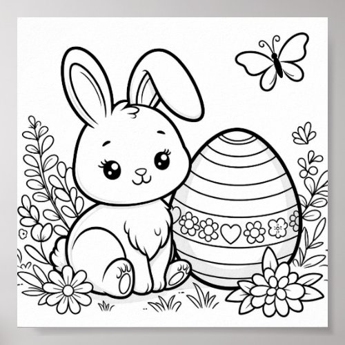 Printable Easter Coloring Pages For Kids Poster