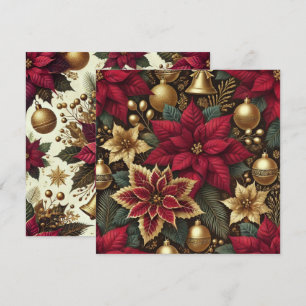 Printable Elegant Burgundy Poinsettia Scrapbook Invitation