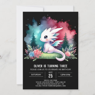 Printable Enchanted Dragon Birthday  Invitation