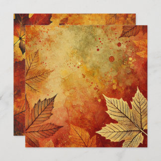 Printable Fall Foliage Distressed Ink Scrapbook Invitation