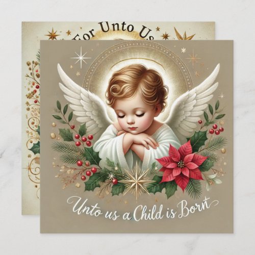 Printable Festive Baby Jesus Bible Verse Scrapbook Invitation