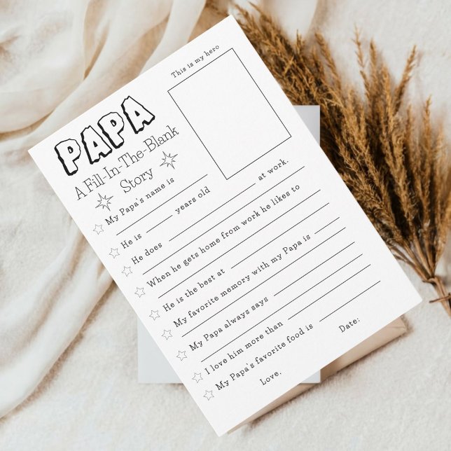Printable Fill In The Blank Fathers Day Card (Make Dad's day extraordinary with a personalized touch! Fill in the love and laughter )