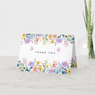 Printable Floral Thank You Card  Instant Download 