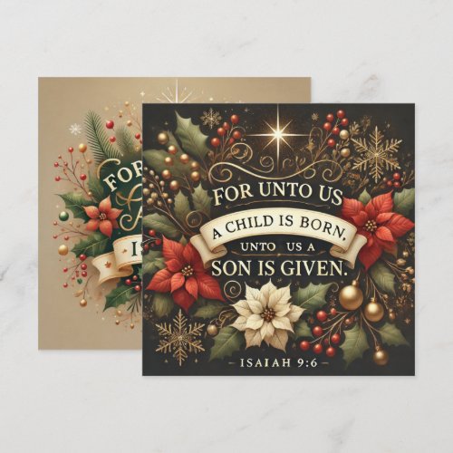 Printable For Unto Us A Child Is Born Scrapbook Invitation