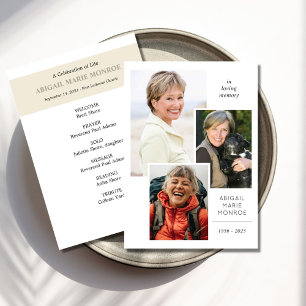 Printable Framed Photo Celebration of Life Program