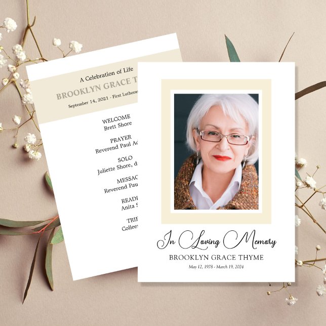 Printable Framed Photo Celebration of Life Program (Creator Uploaded)