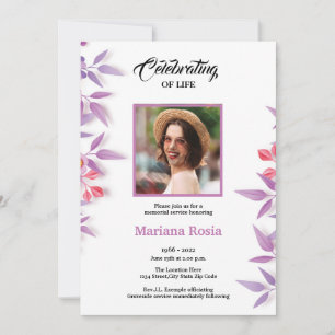 Printable Funeral Announcement Card