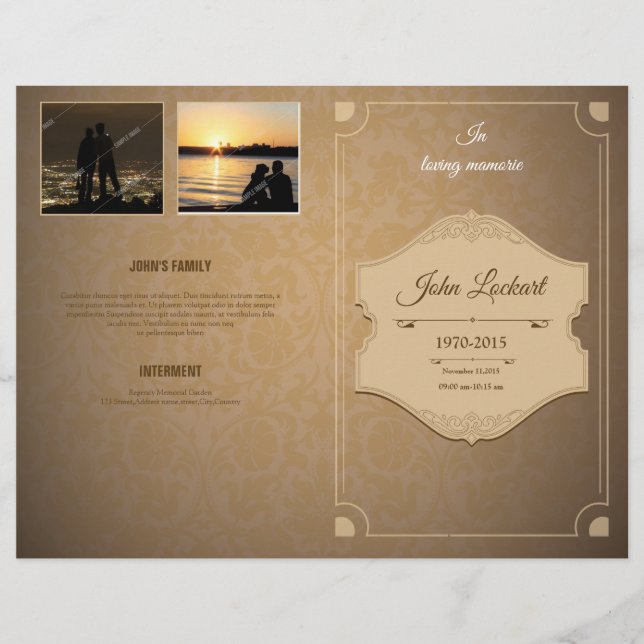 Printable Funeral Brochure Template Flyer (Front)