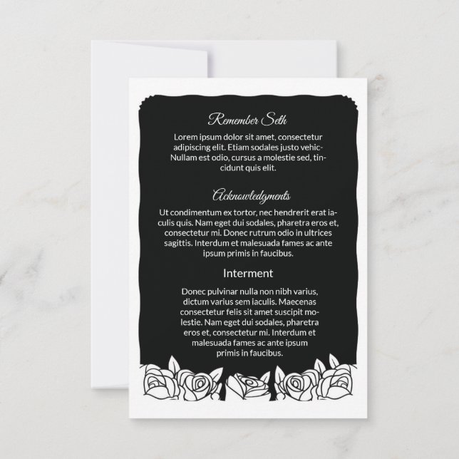 Printable Funeral Program Card (Back)
