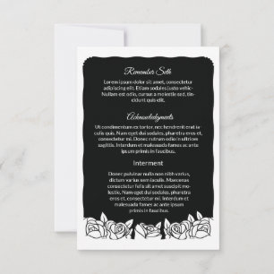 Printable Funeral Program Card