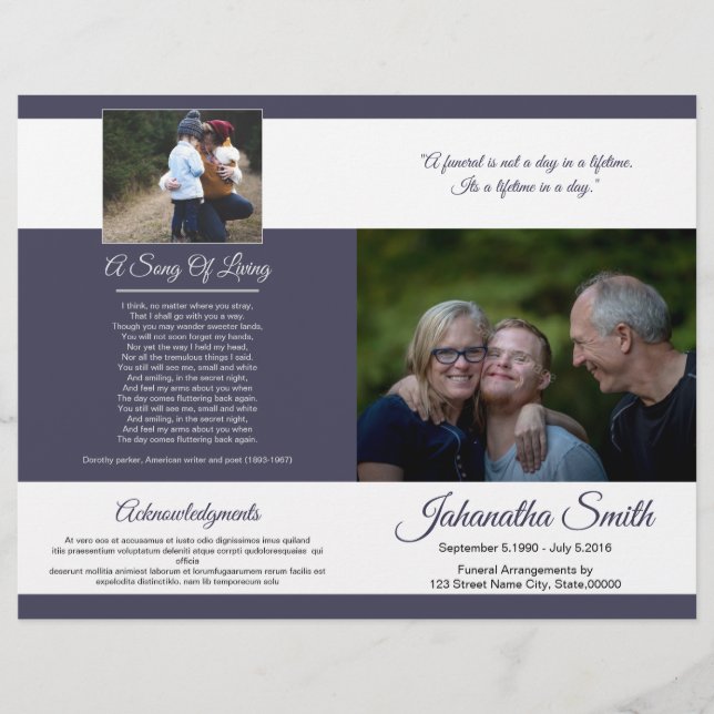 Printable Funeral Program Template (Front)