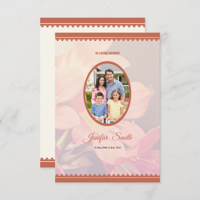 Printable Funeral Program Template (Front/Back)