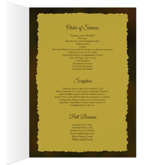 Printable Funeral Program Template (Inside (Right))