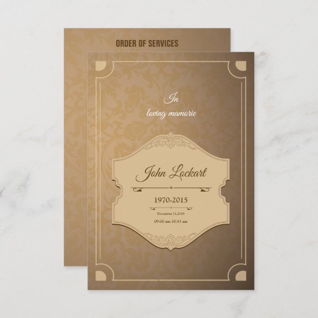 Printable Funeral Program Template (Front/Back)