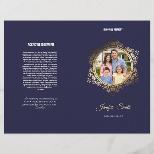 Printable Funeral Program Template Flyer (Front)