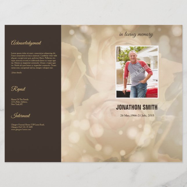 Printable Funeral Program Template Flyer (Front)