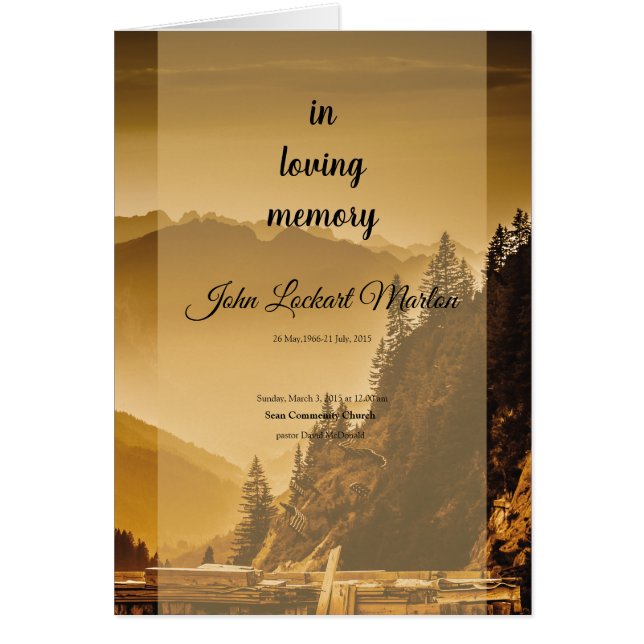 Printable Funeral Template Brochure (Front)