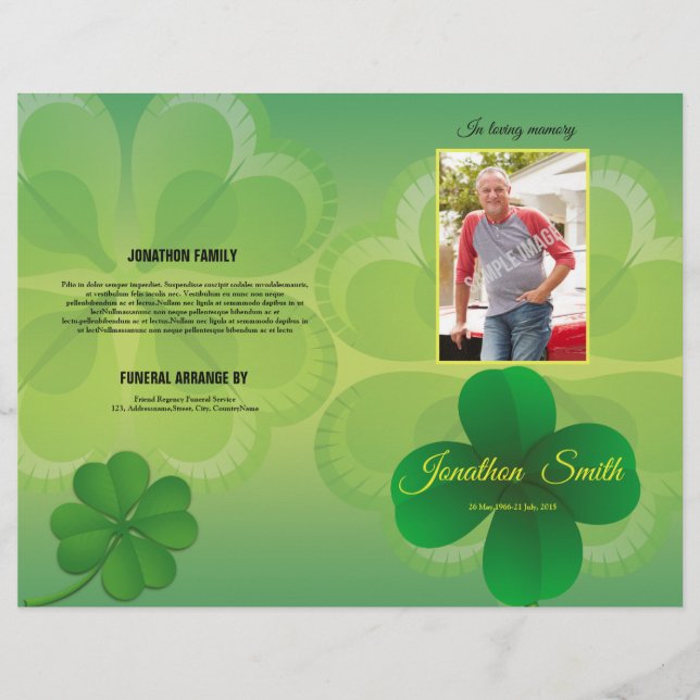 Printable Funeral Template Brochure Flyer (Front)