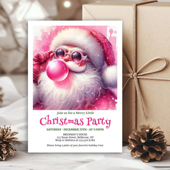 Printable Funny Santa Sunglasses Christmas Invite (Printable Funny Santa Sunglasses Christmas Invitation

)