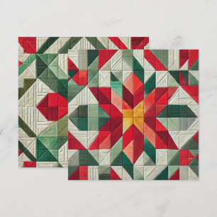 Printable Geometric Patchwork Poinsettia Scrapbook Invitation