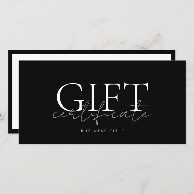 Printable Gift Card Template Easy To Customize (Front/Back)