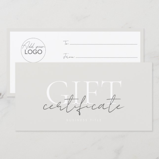 Printable Gift Card Template Easy To Customize (Front/Back)