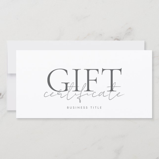 Printable Gift Card Template Easy To Customize (Front)