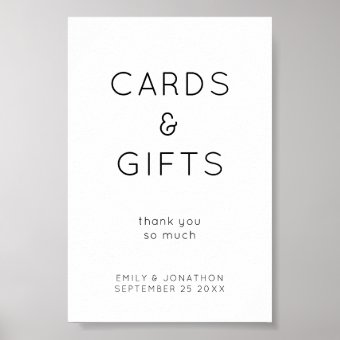Printable Gifts and Cards Wedding Sign | Zazzle