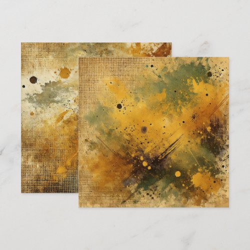 Printable Golden Harvest Distressed Ink Scrapbook Invitation