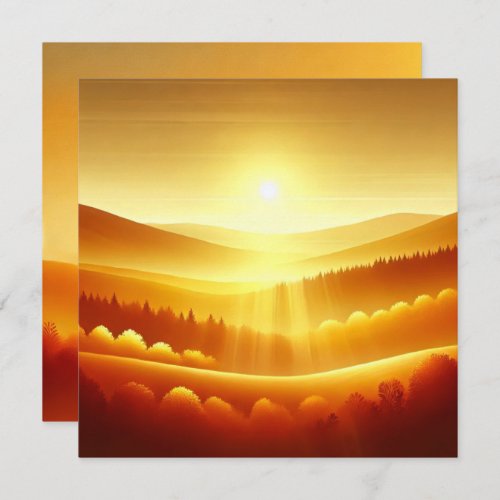 Printable Golden Sunrise Autumnal Ombre Scrapbook Invitation