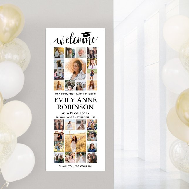 Printable Graduation Welcome Modern Photo Collage Poster (Creator Uploaded)