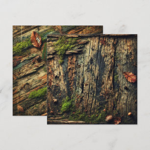 Printable Grungy Autumnal Mossy Wood Scrapbook Invitation
